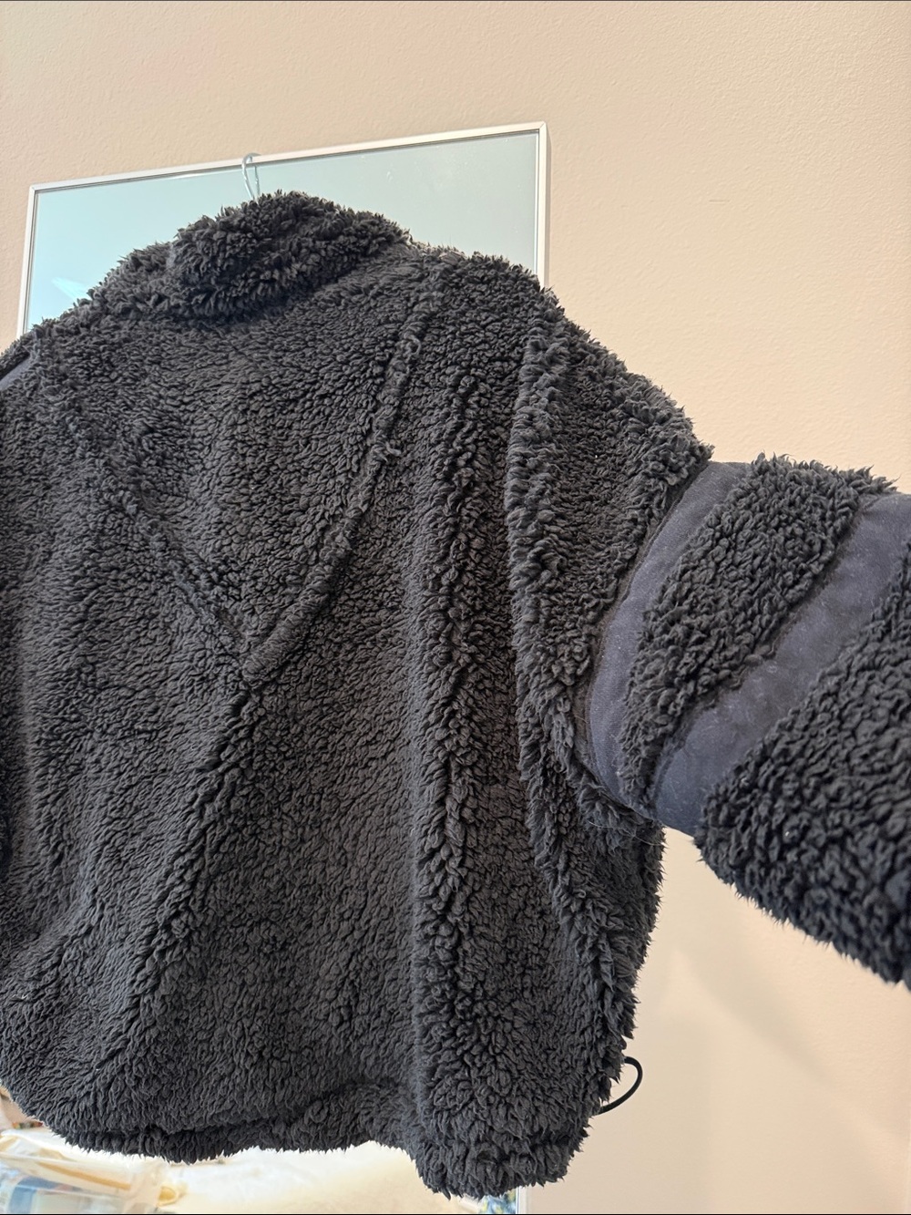 Free People Movement Cozy Black Sherpa Hoodie Jacket SZ XS - Picture 4 of 5